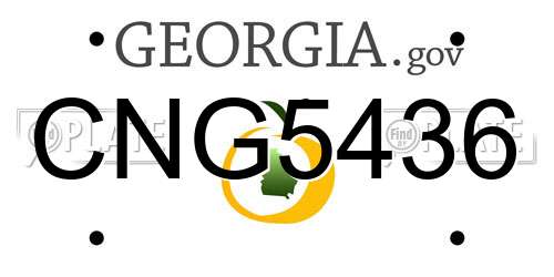 CNG5436 Georgia License Plate