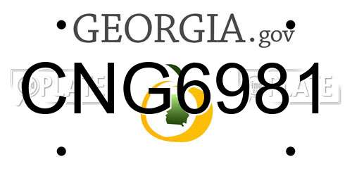 CNG6981 Georgia License Plate