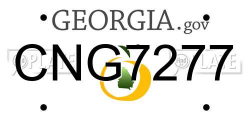 CNG7277 Georgia License Plate