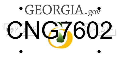 CNG7602 Georgia License Plate