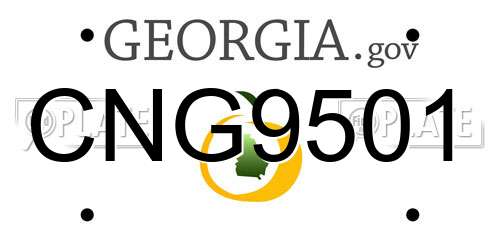 CNG9501 Georgia License Plate