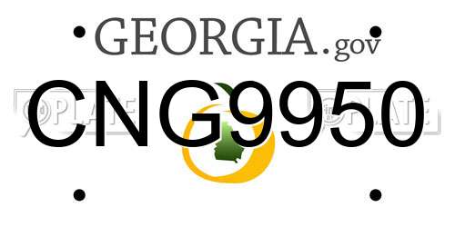 CNG9950 Georgia License Plate