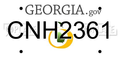 CNH2361 Georgia License Plate