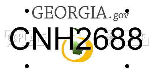 CNH2688 Georgia License Plate