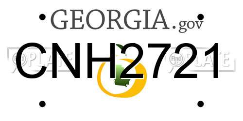 CNH2721 Georgia License Plate