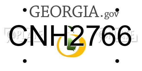 CNH2766 Georgia License Plate