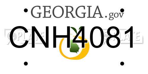 CNH4081 Georgia License Plate