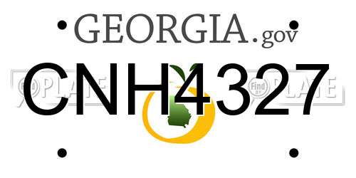 CNH4327 Georgia License Plate