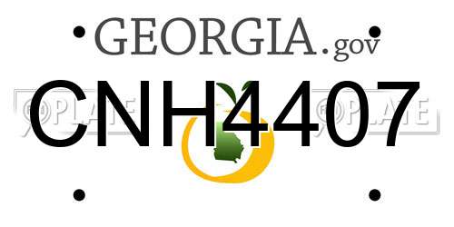 CNH4407 Georgia License Plate