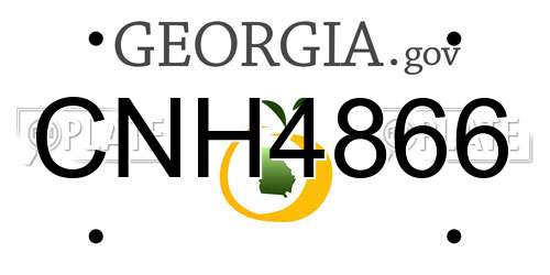 CNH4866 Georgia License Plate