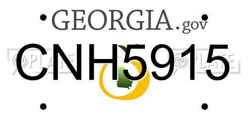 CNH5915 Georgia License Plate