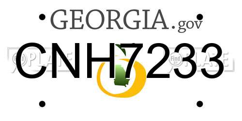CNH7233 Georgia License Plate