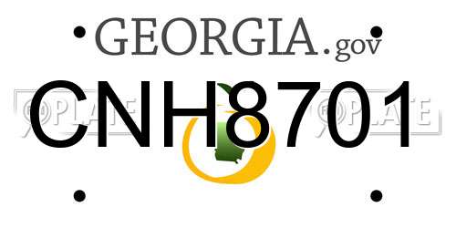 CNH8701 Georgia License Plate