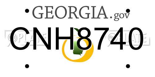 CNH8740 Georgia License Plate