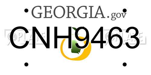 CNH9463 Georgia License Plate