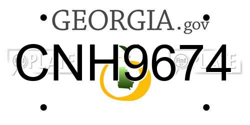 CNH9674 Georgia License Plate