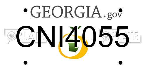 CNI4055 Georgia License Plate
