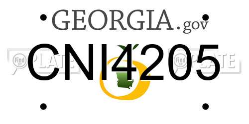 CNI4205 Georgia License Plate