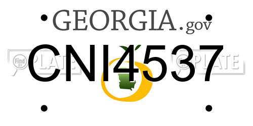CNI4537 Georgia License Plate