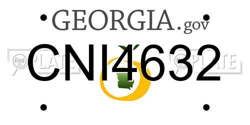 CNI4632 Georgia License Plate