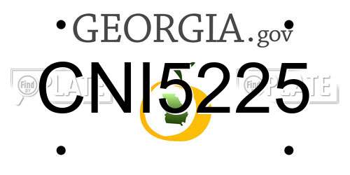 CNI5225 Georgia License Plate