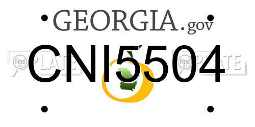 CNI5504 Georgia License Plate