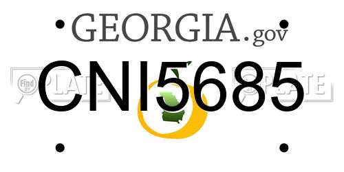 CNI5685 Georgia License Plate
