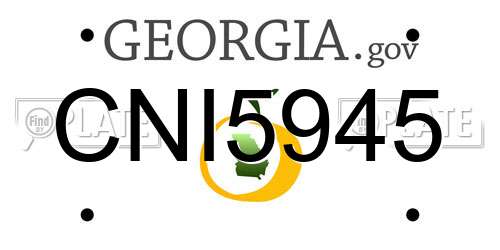CNI5945 Georgia License Plate