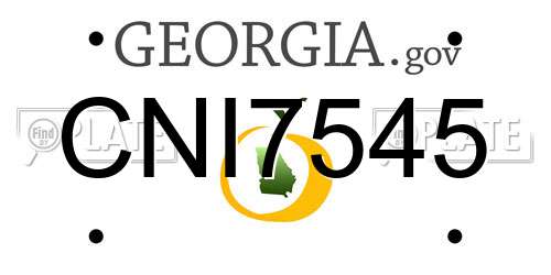 CNI7545 Georgia License Plate