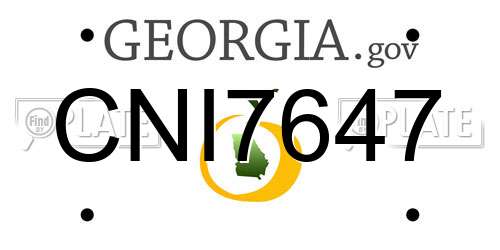 CNI7647 Georgia License Plate