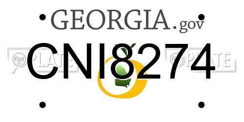 CNI8274 Georgia License Plate