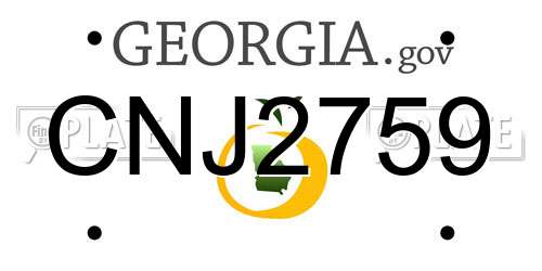 CNJ2759 Georgia License Plate