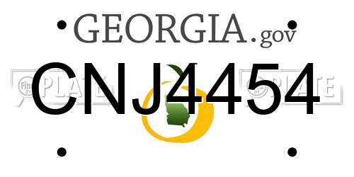 CNJ4454 Georgia License Plate