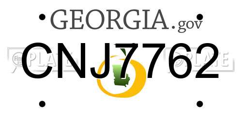 CNJ7762 Georgia License Plate