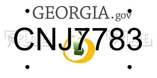 CNJ7783 Georgia License Plate