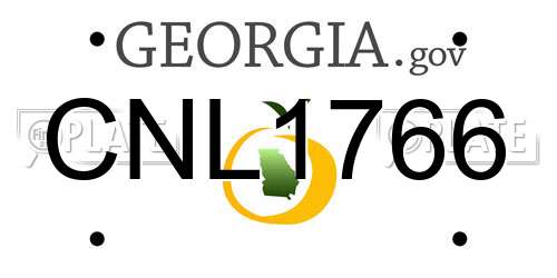 CNL1766 Georgia License Plate