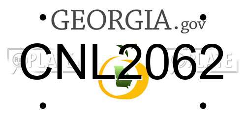 CNL2062 Georgia License Plate