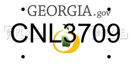 CNL3709 Georgia License Plate