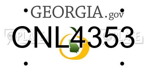 CNL4353 Georgia License Plate