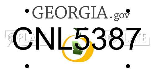 CNL5387 Georgia License Plate