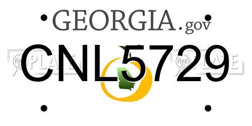 CNL5729 Georgia License Plate