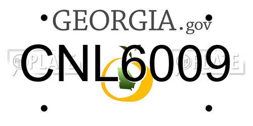CNL6009 Georgia License Plate