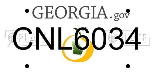 CNL6034 Georgia License Plate