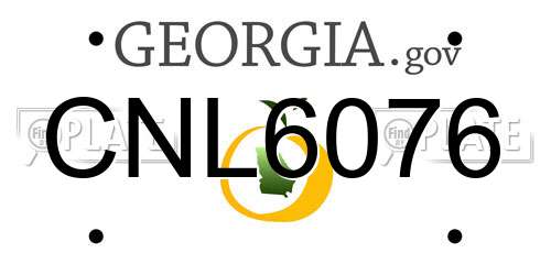 CNL6076 Georgia License Plate