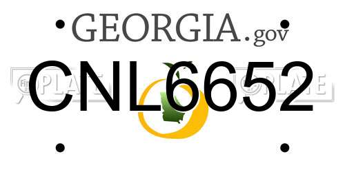 CNL6652 Georgia License Plate