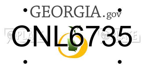 CNL6735 Georgia License Plate