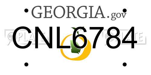 CNL6784 Georgia License Plate