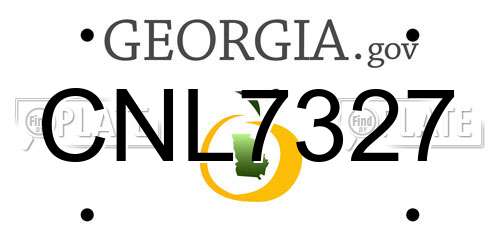 CNL7327 Georgia License Plate