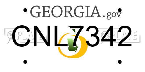 CNL7342 Georgia License Plate