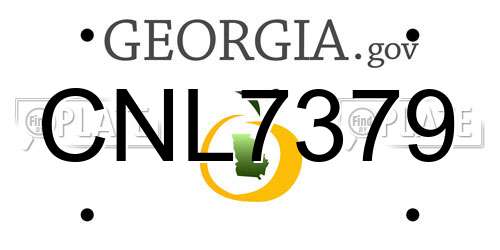 CNL7379 Georgia License Plate